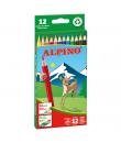Alpino Pack de 12 Lapices de Colores Hexagonales - Mina de 3mm Resistente a la Rotura - Bandeja Extraible - Colores Vivos y