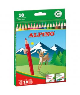 Alpino Pack de 18 Lapices de Colores Creativos - Mina de 3mm - Resistente a la Rotura - Bandeja Extraible - Colores Vivos y
