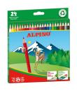 Alpino Pack de 24 Lapices de Colores Creativos - Mina de 3mm - Resistente a la Rotura - Bandeja Extraible - Colores Vivos y