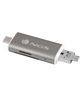 NGS 5 en 1 Mini Lector de Tarjetas USB-C - Micro USB y USB 2.0 - MicroSD y SD