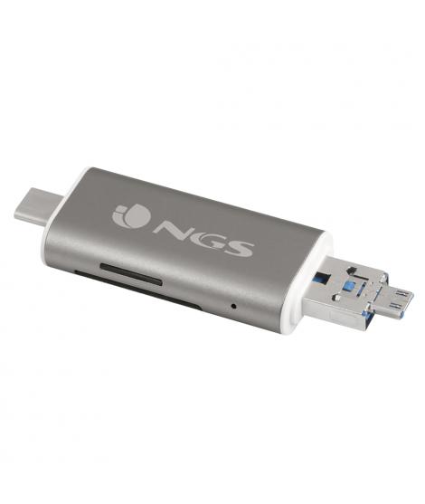 NGS 5 en 1 Mini Lector de Tarjetas USB-C - Micro USB y USB 2.0 - MicroSD y SD