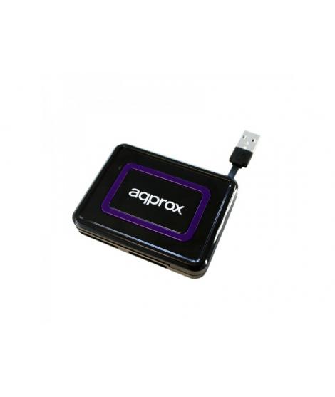 Approx Lector de Tarjetas Externo USB 2.0 - Compatible DNI Electronico 3.0 - Color Negro