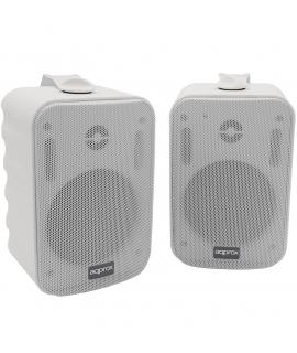 Approx Altavoces Autoamplificados 30W - Rejilla Metalica - 2x RCA, 1x Line - Incluye Soporte de Pared