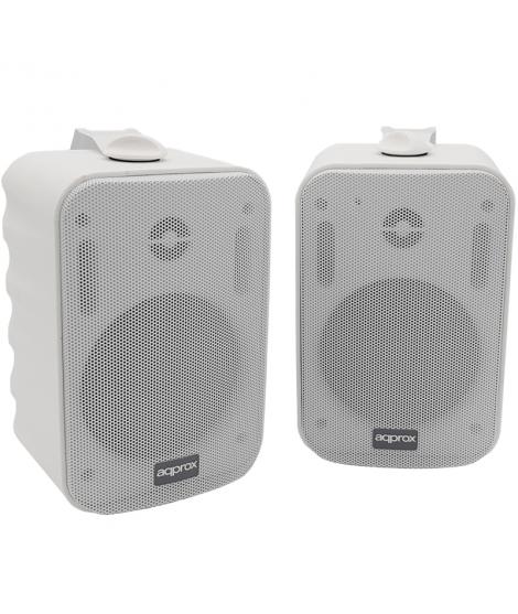 Approx Altavoces Autoamplificados 30W - Rejilla Metalica - 2x RCA, 1x Line - Incluye Soporte de Pared