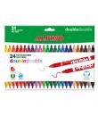 Alpino Pack de 24 Rotuladores de Doble Punta - Caja 20+4 - Pinta Grueso o Fino con un Mismo Rotulador - Superbrillantes y Superl