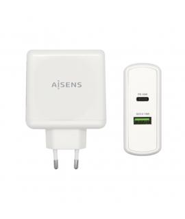 Aisens Cargador para Smartphone 48W 1x USB-C PD3.0 30W, 1x USB-A QC3.0 18W