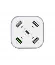 Aisens Cargador de Sobremesa 48W 5 Puertos 3xUSB-A 1xUSB-C 1xUSB QC3.0 - Color Blanco