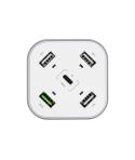 Aisens Cargador de Sobremesa 48W 5 Puertos 3xUSB-A 1xUSB-C 1xUSB QC3.0 - Color Blanco