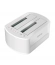 Aisens Estacion de Docking de Doble Bahia ASDS-D02W Sata 2.5/3.5 a USB 3.0/3.1 Gen1 - Clone - Color Blanco