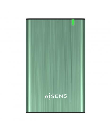 Aisens Caja Externa 2.5? para Discos Duros 9.5mm SATA I, II y III a USB 3.0/USB 3.1 GEN1 - Color Verde Primavera