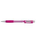 Pentel Fiesta II Portaminas HB 0.5mm con Goma - Incluye 2 Recargas - Grip de Goma - Diseño Ergonomico - Color Rosa