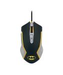 FR-TEC Batman Raton USB hasta 8000dpi - Iluminacion LED Amarillo - Plug and Play - Cable Trenzado de 1.8m - Color Negro/Gris/Ama