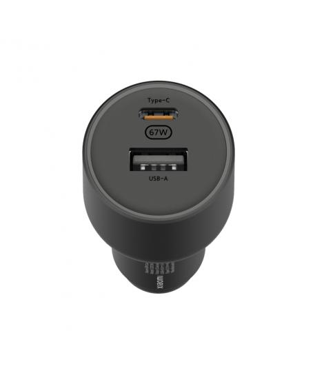 Xiaomi Car Charger Cargador de Coche 67W - 1x USB-C, 1x USB-A + Cable - Compatible con Carga Rapida