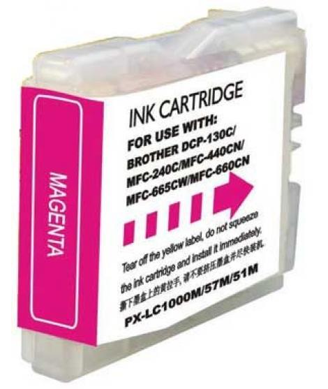 Brother LC1000XL/LC970XL Magenta Cartucho de Tinta Generico - Reemplaza LC1000M/LC970M