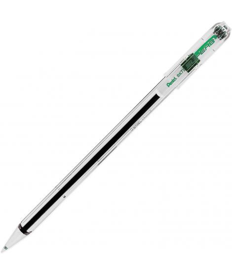 Pentel SuperB Boligrafo de Bola - Punta Fina 0.7mm - Trazo 0.35mm - Tinta con Base de Aceite - Color Verde