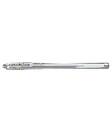 Pilot Boligrafo de Gel G1 - Recargable - Punta de Bola 0.7mm - Trazo 0.32mm - Cuerpo Transparente - Color Plata