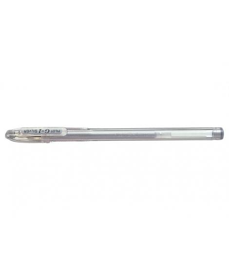 Pilot Boligrafo de Gel G1 - Recargable - Punta de Bola 0.7mm - Trazo 0.32mm - Cuerpo Transparente - Color Plata