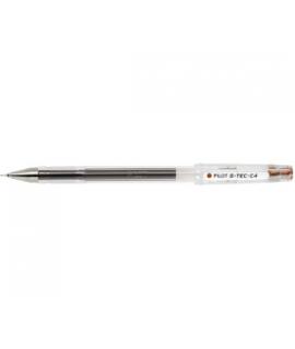 Pilot Boligrafo de Gel G-Tec C4 - Extra Fino - Recargable - Punta de Bola 0.4mm - Trazo 0.2mm - Color Marron