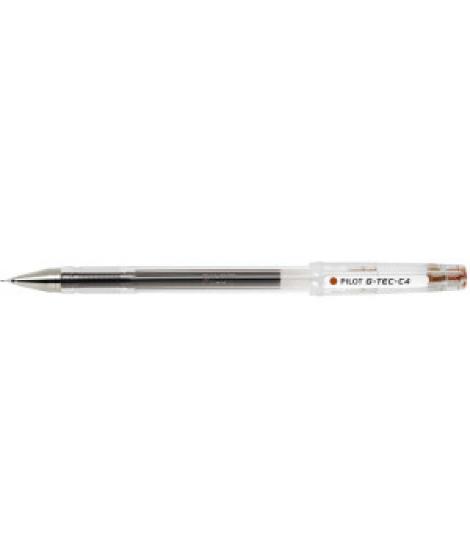Pilot Boligrafo de Gel G-Tec C4 - Extra Fino - Recargable - Punta de Bola 0.4mm - Trazo 0.2mm - Color Marron