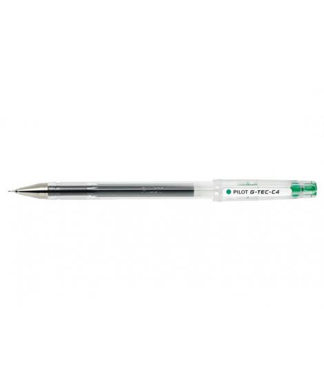 Pilot Boligrafo de Gel G-Tec C4 - Extra Fino - Recargable - Punta de Bola 0.4mm - Trazo 0.2mm - Color Verde