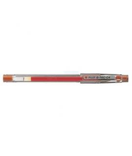 Pilot Boligrafo de Gel G-Tec C4 - Extra Fino - Recargable - Punta de Bola 0.4mm - Trazo 0.2mm - Color Naranja