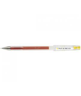 Pilot Boligrafo de Gel G-Tec C4 - Extra Fino - Recargable - Punta de Bola 0.4mm - Trazo 0.2mm - Color Amarillo