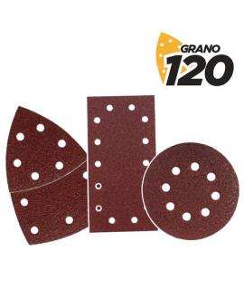 Blim Pack de 9 Lijas con Velcro para Lijadora BL0151 - Grano 120 - 3 Formatos