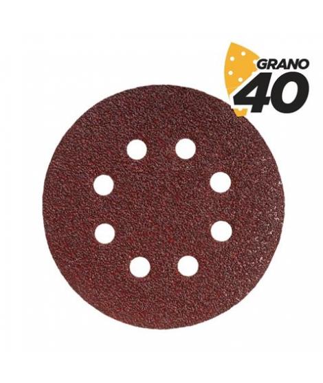 Blim Pack de 10 Lijas con Velcro para Lijadora BL0136 - 125mm - Grano 40 - Formato Circular