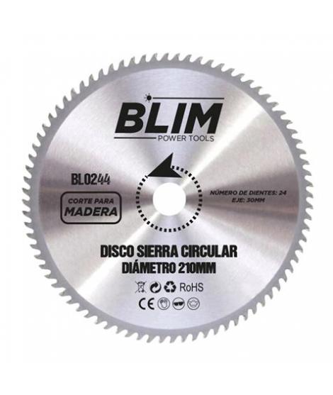 Blim Disco Corte de Madera para Sierra 210mm - 24 Dientes con Recubrimiento en Carburo de Tungsteno