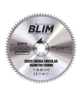 Blim Disco Corte de Madera para Sierra 250mm - 36 Dientes con Recubrimiento en Carburo de Tungsteno