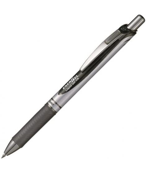 Pentel Energel Boligrafo de Bola Retractil - Punta 0.7mm - Trazo 0.35mm - Tinta Gel - Recargable - Grip de Agarre - Clip de Meta