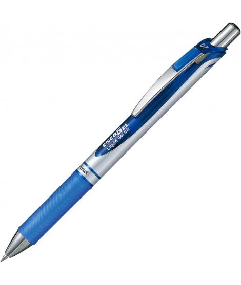 Pentel Energel Boligrafo de Bola Retractil - Punta 0.7mm - Trazo 0.35mm - Tinta Gel - Recargable - Grip de Agarre - Clip de Meta
