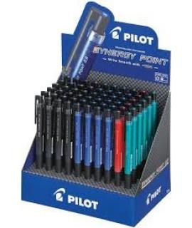 Pilot Synergy Point Expositor de 60 Boligrafos de Gel Retractiles - Punta Fina 0.5mm - Trazo 0.25mm - Recargable - Colores Surti
