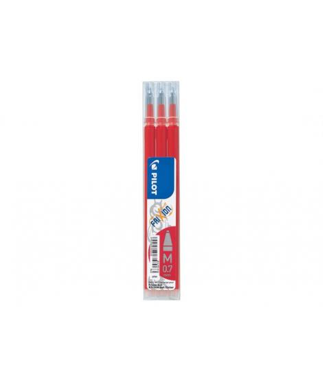 Pilot Pack de 3 Recambios para Frixion Ball / Frixion Clicker - Tinta Gel Borrable - Punta de Bola 0.7mm - Trazo 0.4mm - Color R