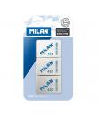 Milan 420 Pack de 3 Gomas de Borrar Rectangulares - Miga de Pan - Caucho Suave Sintetico - Colores Surtidos