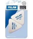 Milan 428 Pack de 2 Gomas de Borrar Triangulares - Miga de Pan - Suave Caucho Sintetico - Color Blanco