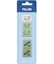 Milan Pack de 5 Gomas de Borrar, 3xGomas 445 Nata Rectangulares + 2xGomas 430 Cuadradas - Miga de pan - Caucho Suave Sintetico -
