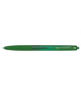 Pilot Boligrafo de Bola Retractil SuperGrip G - Punta Redonda 1.0mm - Trazo 0.4mm - Tinta de Aceite - Grip Ergonomico - Color Ve