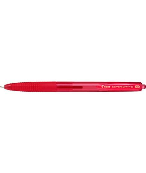 Pilot Boligrafo de Bola Retractil SuperGrip G - Punta Redonda 1.0mm - Trazo 0.4mm - Tinta de Aceite - Grip Ergonomico - Color Ro