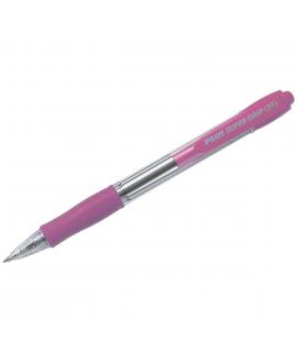 Pilot Boligrafo de Bola Retractil SuperGrip - Punta Redonda 1.0mm - Trazo 0.27mm - Tinta de Aceite - Grip Ergonomico - Color Ros