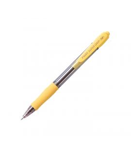Pilot Boligrafo de Bola Retractil SuperGrip - Punta Redonda 1.0mm - Trazo 0.27mm - Tinta de Aceite - Grip Ergonomico - Color Ama