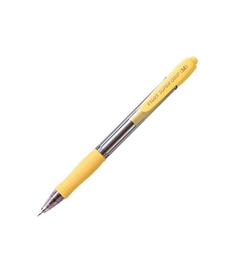 Pilot Boligrafo de Bola Retractil SuperGrip - Punta Redonda 1.0mm - Trazo 0.27mm - Tinta de Aceite - Grip Ergonomico - Color Ama