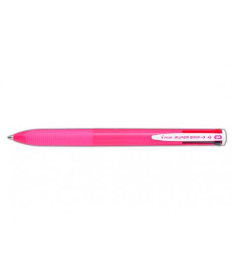 Pilot Boligrafo de Bola Retractil Super Grip G4 - 4 Colores - Punta 1.0mm - Trazo 0.27mm - Cuerpo Rosa