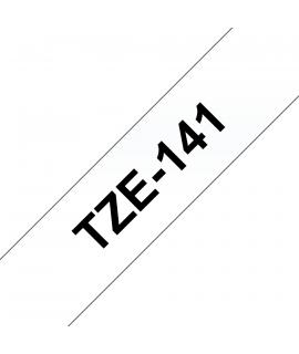 Brother TZe141 Cinta Laminada Generica de Etiquetas - Texto negro sobre fondo transparente - Ancho 18mm x 8 metros