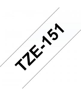 Brother TZe151 Cinta Laminada Generica de Etiquetas - Texto negro sobre fondo transparente - Ancho 24mm x 8 metros