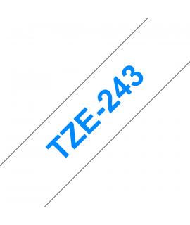 Brother TZe243 Cinta Laminada Generica de Etiquetas - Texto azul sobre fondo blanco - Ancho 18mm x 8 metros