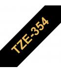 Brother TZe354 Cinta Laminada Generica de Etiquetas - Texto dorado sobre fondo negro - Ancho 24mm x 8 metros