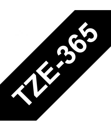 Brother TZe365 Cinta Laminada Generica de Etiquetas - Texto blanco sobre fondo negro - Ancho 36mm x 8 metros