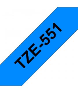 Brother TZe551 Cinta Laminada Generica de Etiquetas - Texto negro sobre fondo azul - Ancho 24mm x 8 metros