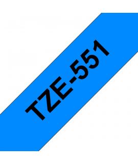 Brother TZe551 Cinta Laminada Generica de Etiquetas - Texto negro sobre fondo azul - Ancho 24mm x 8 metros